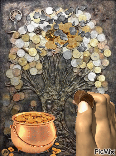 Árbol de monedas - Gratis animerad GIF