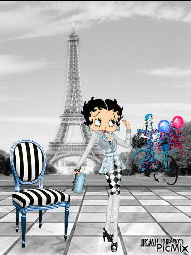 Betty in Paris - Free animated GIF