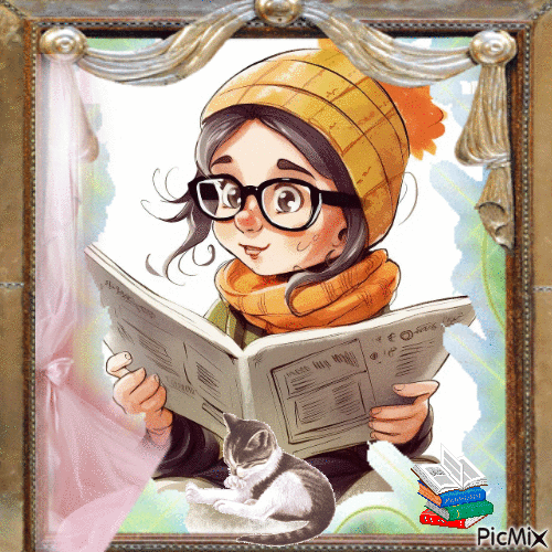 Petite fille avec des lunettes - GIF animado grátis