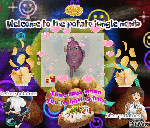Shinji in the potato jungle - Bezmaksas animēts GIF