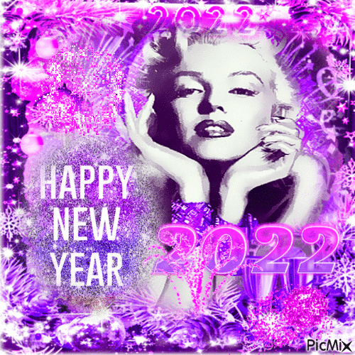 Happy new year-Marilyn Monroe - Animovaný GIF zadarmo