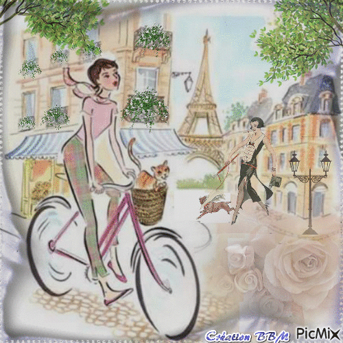 Paris à bicyclette par BBM - GIF เคลื่อนไหวฟรี