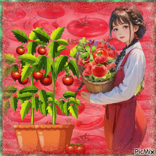 Concours : Filles manga et tomates - GIF animado grátis