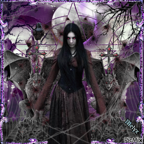 gothic witch - GIF animé gratuit