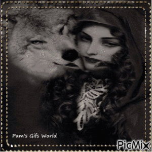 Lady and Wolf Morph - Безплатен анимиран GIF
