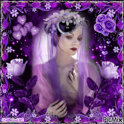 femme violette - Безплатен анимиран GIF