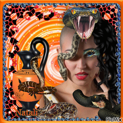 femme serpent 🐍  👩  🐍 - Gratis animerad GIF