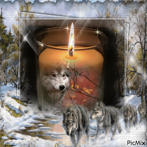 Candle Wolf - Бесплатни анимирани ГИФ