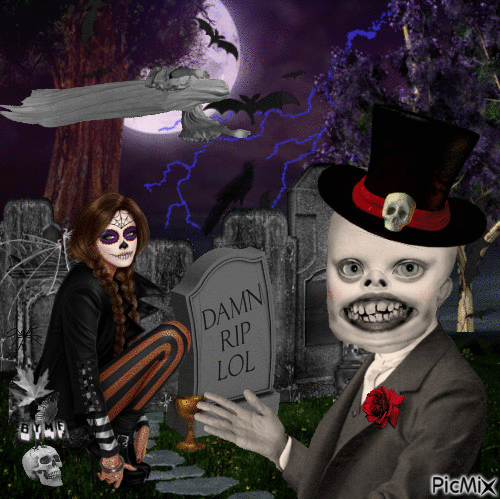 Spooky Graveyard - Безплатен анимиран GIF