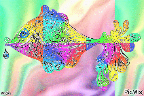 poisson multicolor - Gratis geanimeerde GIF