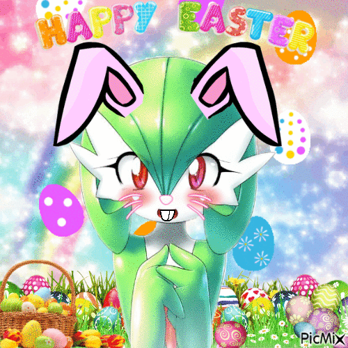 Gardevoir as the Easter Bunny Cosplay - 無料のアニメーション GIF
