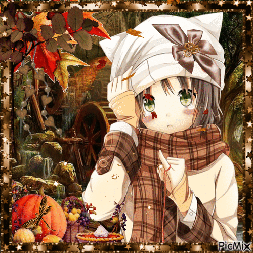 Manga de otoño - Tonos café - GIF animasi gratis