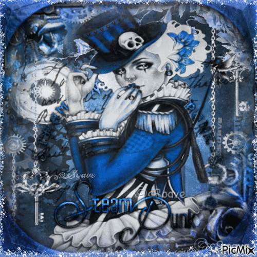 Steampunk blue - Gratis animerad GIF