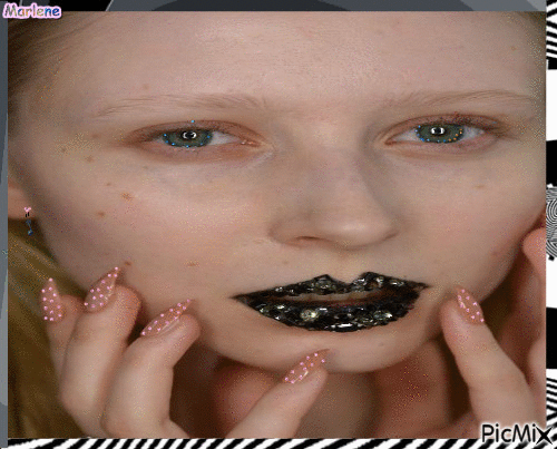 femme visage couleurs charme deco - Zdarma animovaný GIF