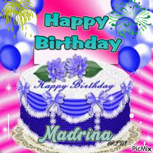 Happy birthday Madrina - Animovaný GIF zadarmo