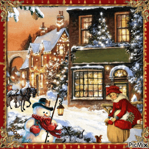 Christmas look of the city...vintage - GIF animasi gratis