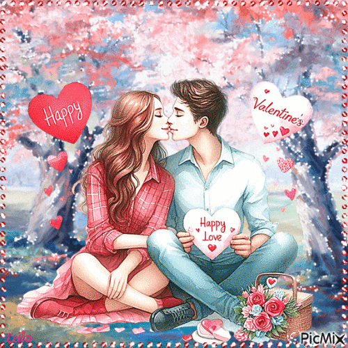 Happy Valentines Day. Cuple Love - GIF animado gratis