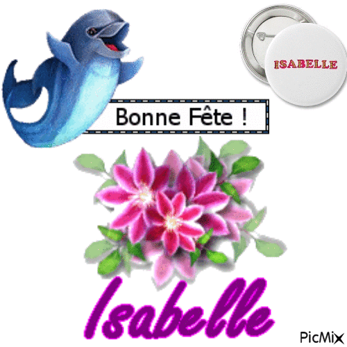 bonne fête isabelle - GIF animé gratuit