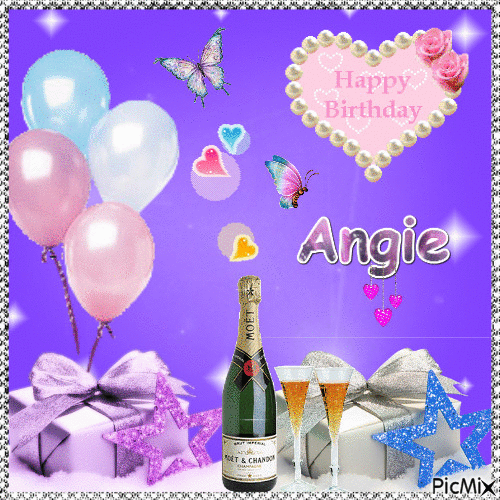 Happy Birthday Angie - Animovaný GIF zadarmo