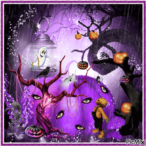 the pumpkin with the terrible eyes - Безплатен анимиран GIF