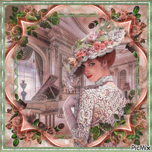 Art - Dame au chapeau - Δωρεάν κινούμενο GIF