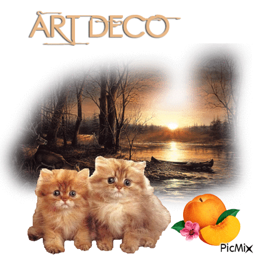 Art Deco Peach - GIF animé gratuit
