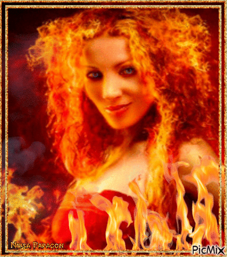 flaming woman... - Ücretsiz animasyonlu GIF
