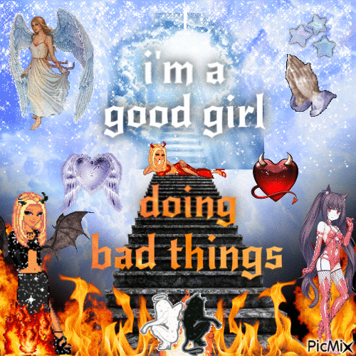 Good girl doing bad things - Безплатен анимиран GIF