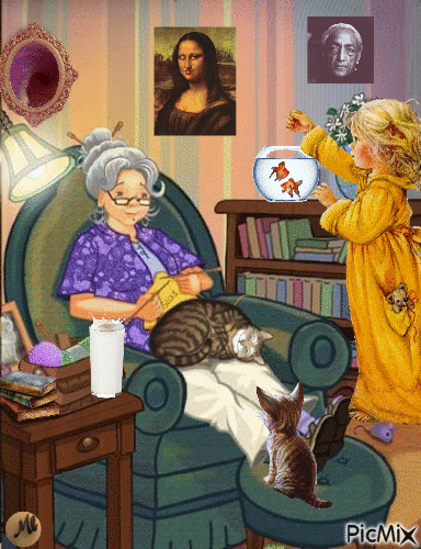 En casa de la abuela - Ingyenes animált GIF