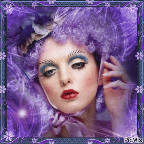 portrait en purple - GIF animé gratuit