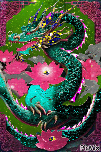 Водный дракон - Zdarma animovaný GIF