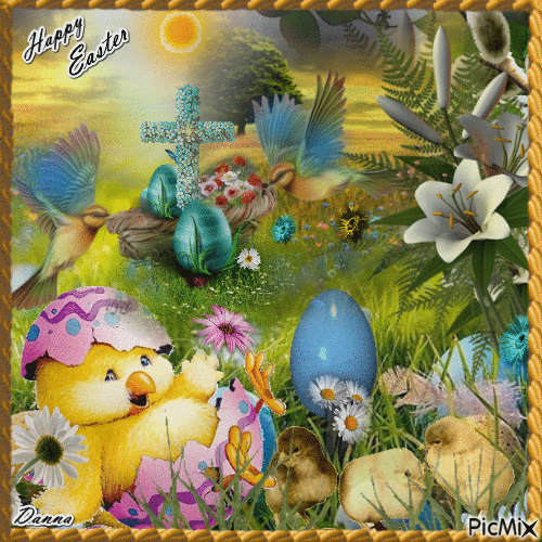 Joyeuse Pâques- Happy Easter - Бесплатный анимированный гифка