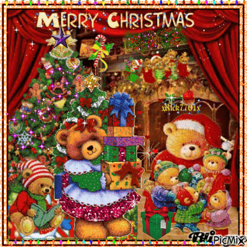 Merry Beary Christmas  12-4-22  by xRick7701x - Animovaný GIF zadarmo