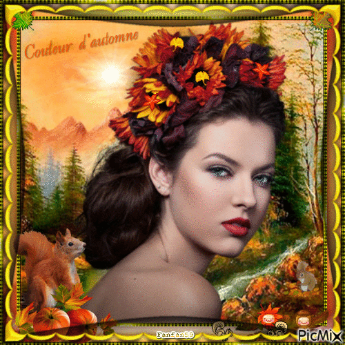 Femme d'Automne - Free animated GIF