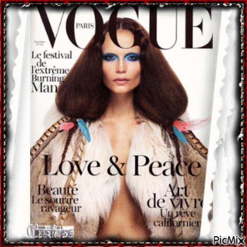 Woman on the gover of the magazine - GIF animé gratuit