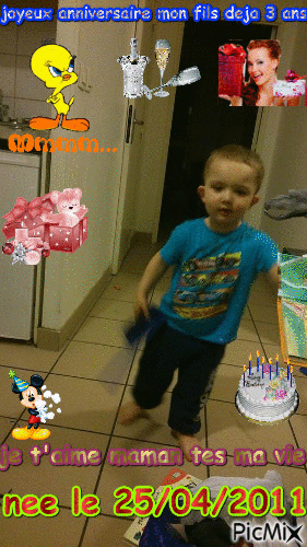 joyeux anniversaire mon fils - GIF animado grátis