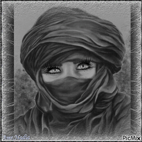 Portrait de femme dessiné au crayon - Darmowy animowany GIF