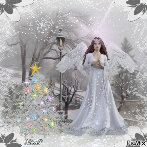 An angel on earth. Merry Christmas - Ingyenes animált GIF