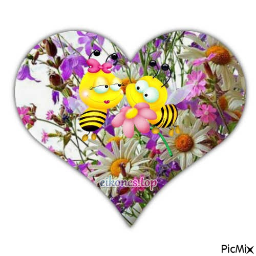 flowers-heart - ücretsiz png