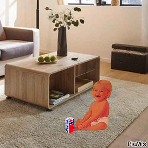Baby and Pepsi - Free PNG