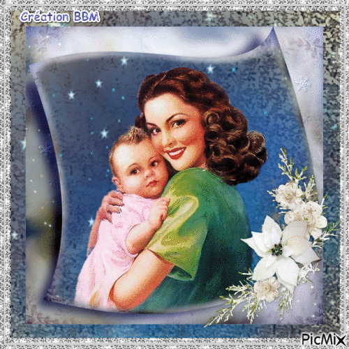 Une mère et son enfant par BBM - GIF animé gratuit
