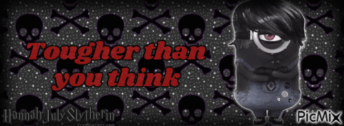 [Emo Minion - Tougher than you think - Banner] - Animovaný GIF zadarmo