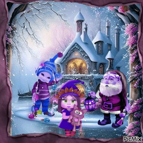 Fantasy Christmas Elves - GIF animado gratis