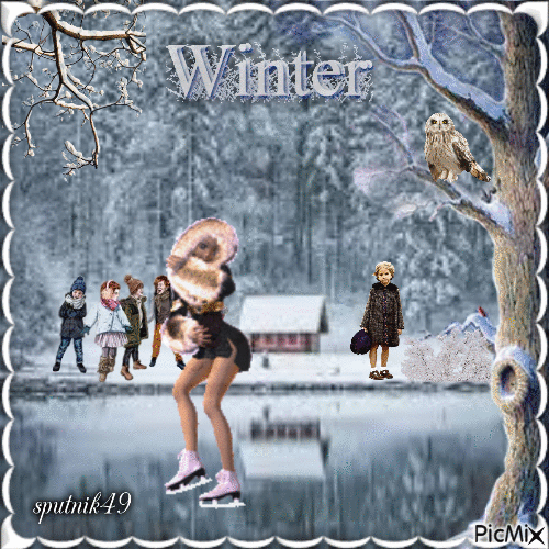 Winter auf dem Eis - Бесплатный анимированный гифка