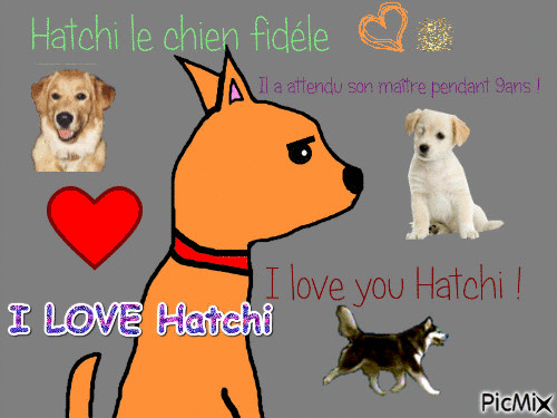 Hatchi le chien fidèle - GIF animasi gratis