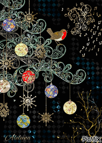 Pettirosso natalizio - 無料のアニメーション GIF