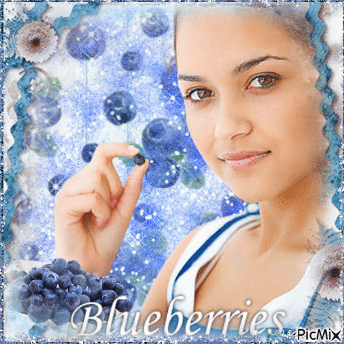 Portrait With Blueberries - Ilmainen animoitu GIF
