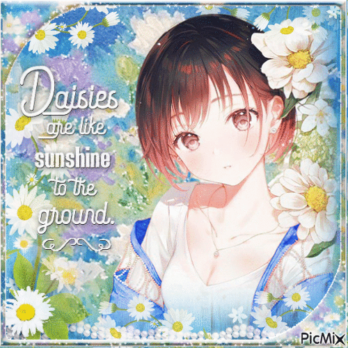 Anime girl daisy - GIF animé gratuit