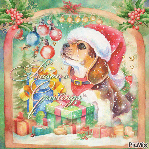 Christmas dog - Δωρεάν κινούμενο GIF