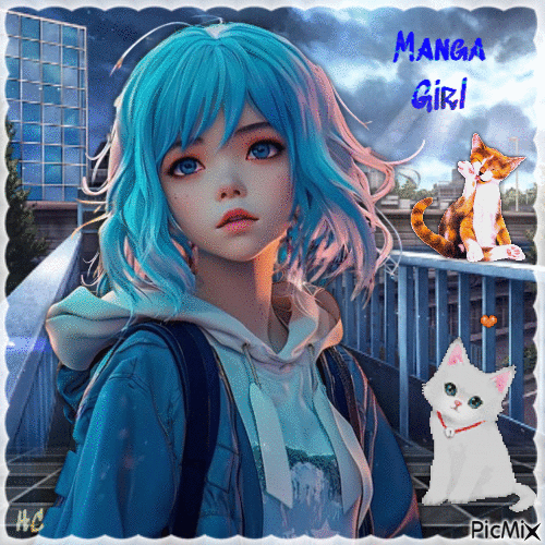 Manga Girl - Δωρεάν κινούμενο GIF